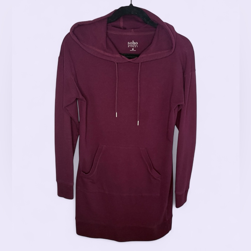 New York & Company Soho Women's Burgundy Hoodie Dress